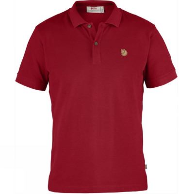 Fjallraven Övik Polo - Férfi Ing - Sötét Piros (Magyarország EJH423691)